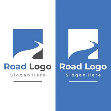 Logo design template highway, asphalt road route, traffic.Logo can be for b.. Stock Illustration