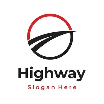 Logo design template highway, asphalt road route, traffic.Logo can be for b.. Stock Illustration
