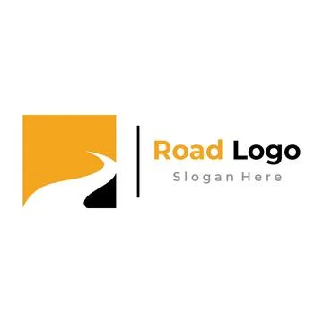 Logo design template highway, asphalt road route, traffic.Logo can be for b.. Stock Illustration