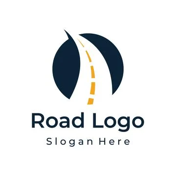 Logo design template highway, asphalt road route, traffic.Logo can be for b.. Stock Illustration