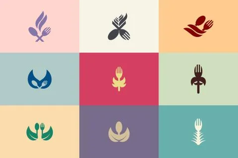 Logo design template | logo set suitable for any food or restaurant business Stock Illustration
