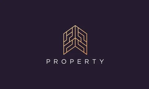 Logo design template for a luxury and classy property company with a professi Stock Illustration