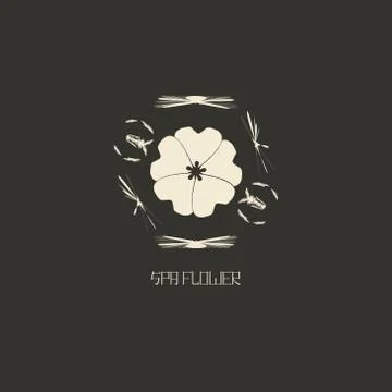 Logo design template in oriental style. Ethnic religious  logotype for spa Stock Illustration