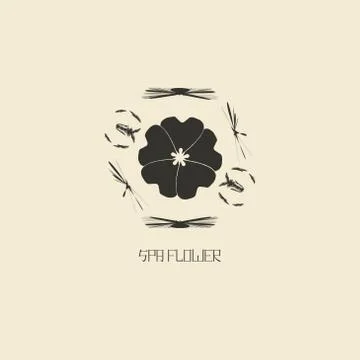 Logo design template in oriental style. Ethnic religious  logotype for spa Stock Illustration