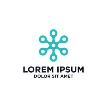Logo design template unique modern for computer &amp; technology Stock Illustration