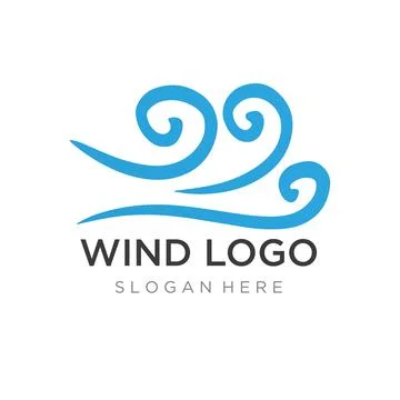 Logo design template wave element creative wind or air.Logo for business, w.. イラスト素材
