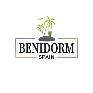 Logo design with text Benidorm, vector illustration Stock Illustration