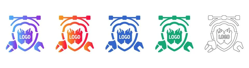 Logo Design Tool Icon Set Stock Illustration