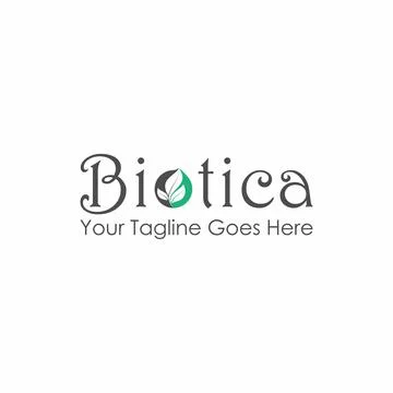 Logo, design, vector, BIOTICA writing form with natural concept Stock Illustration