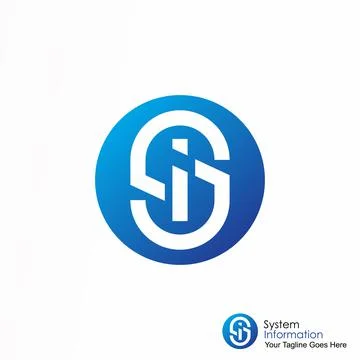 Logo, Design, Vector, Icon, Idea, Concept, Graphic, SI circle font Stock Illustration