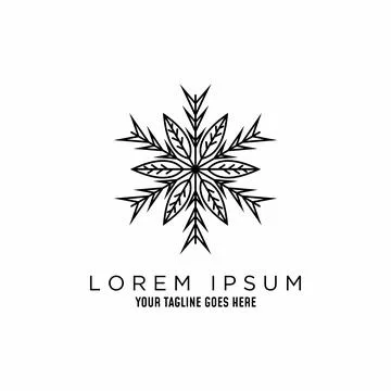 Logo, design, vector, stem and leaf shape drawing with lineart concept Stock Illustration