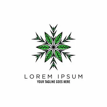 Logo, design, vector, stem and leaf shape drawing with lineart concept Stockillustratie