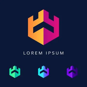 Logo design vector for Technology Company. Modern Monogram concept Stock Illustration