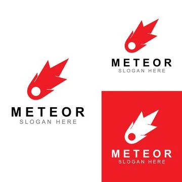 Logo design vector template illustration, meteor or space object. Stock Illustration