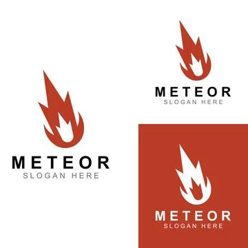 Logo design vector template illustration, meteor or space object. Stock Illustration