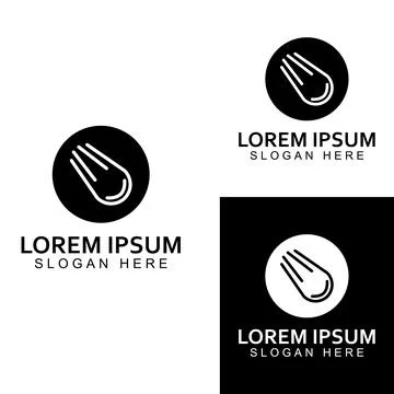 Logo design vector template illustration, meteor or space object. Stock Illustration