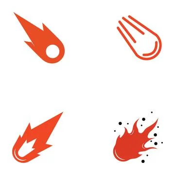 Logo design vector template illustration, meteor or space object. Stock Illustration