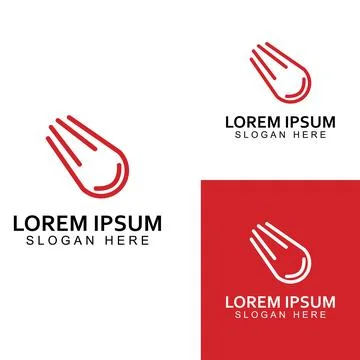Logo design vector template illustration, meteor or space object. Stock Illustration