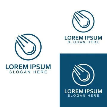 Logo design vector template illustration, meteor or space object. Stock Illustration