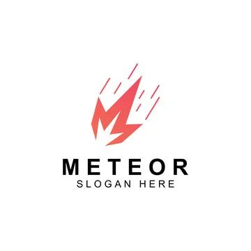 Logo design vector template illustration, meteor or space object. Stock Illustration