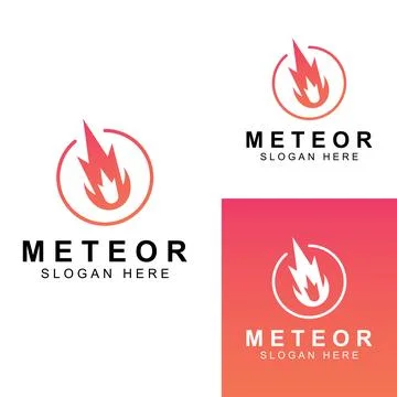 Logo design vector template illustration, meteor or space object. Stock Illustration