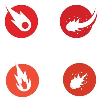 Logo design vector template illustration, meteor or space object. Stock Illustration