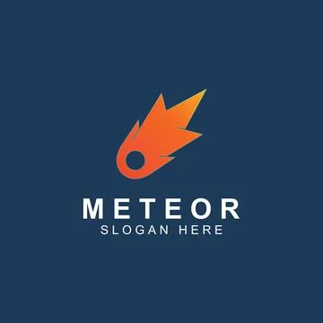 Logo design vector template illustration, meteor or space object. Stock Illustration