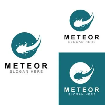 Logo design vector template illustration, meteor or space object. Stock Illustration