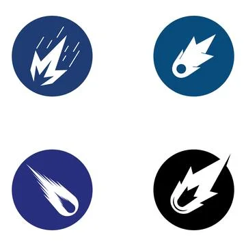 Logo design vector template illustration, meteor or space object. Stock Illustration