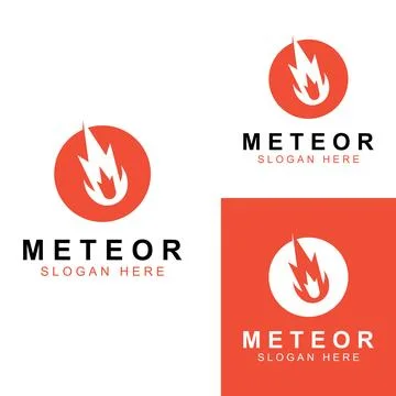 Logo design vector template illustration, meteor or space object. Stock Illustration
