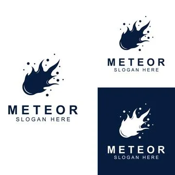 Logo design vector template illustration, meteor or space object. Stock Illustration