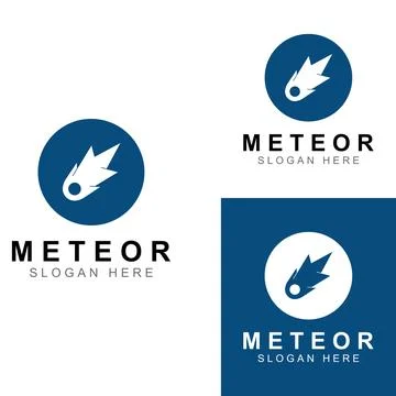 Logo design vector template illustration, meteor or space object. Stock Illustration
