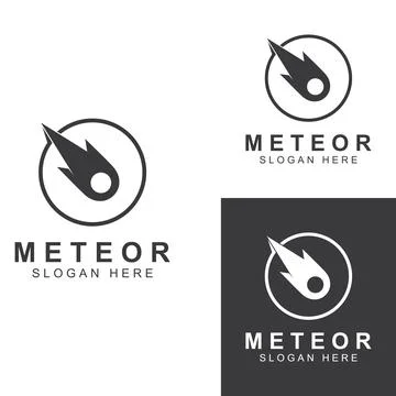 Logo design vector template illustration, meteor or space object. Stock Illustration