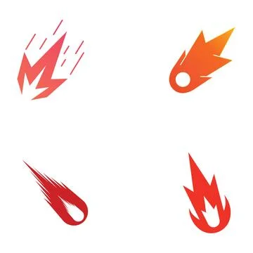 Logo design vector template illustration, meteor or space object. Stock Illustration