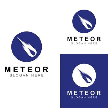 Logo design vector template illustration, meteor or space object. Stock Illustration