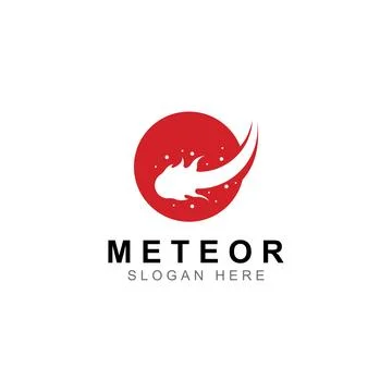 Logo design vector template illustration, meteor or space object. Stock Illustration