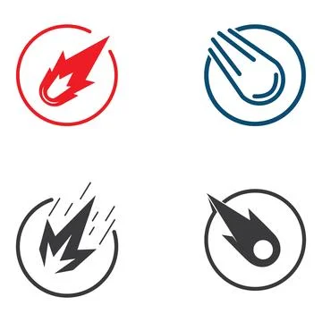Logo design vector template illustration, meteor or space object. Stock Illustration