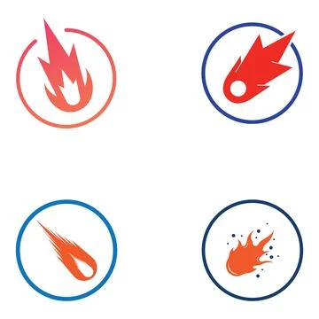 Logo design vector template illustration, meteor or space object. Stock Illustration
