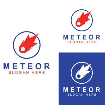 Logo design vector template illustration, meteor or space object. Stock Illustration
