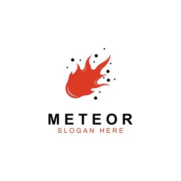 Logo design vector template illustration, meteor or space object. Stock Illustration