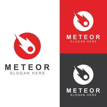 Logo design vector template illustration, meteor or space object. Stock Illustration