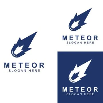 Logo design vector template illustration, meteor or space object. Stock Illustration