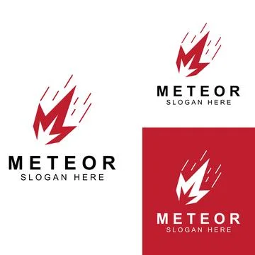 Logo design vector template illustration, meteor or space object. Stock Illustration