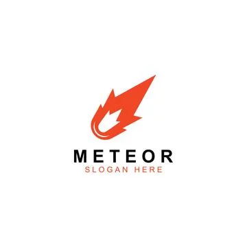 Logo design vector template illustration, meteor or space object. Stock Illustration