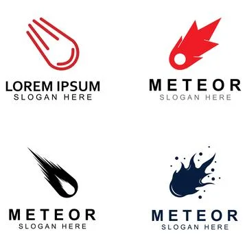 Logo design vector template illustration, meteor or space object. Stock Illustration