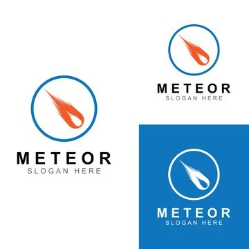 Logo design vector template illustration, meteor or space object. Stock Illustration