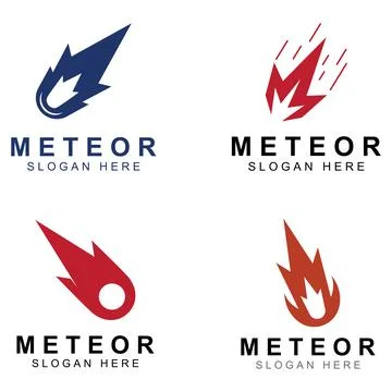 Logo design vector template illustration, meteor or space object. Stock Illustration