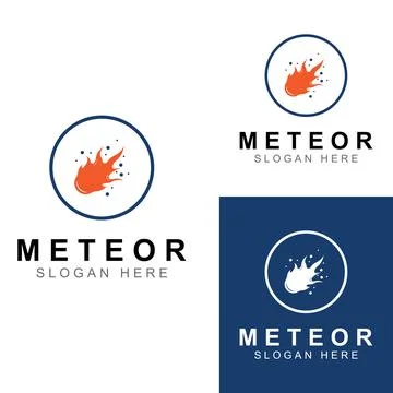 Logo design vector template illustration, meteor or space object. Stock Illustration