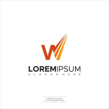 Logo design of W in vector for construction, home, real estate, building, pro Illustrazione stock
