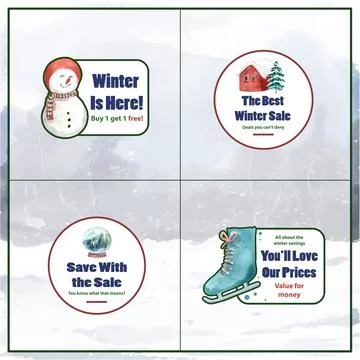 Logo design with winter sale concept for branding,sign,icon and marketing wat Illustrazione stock